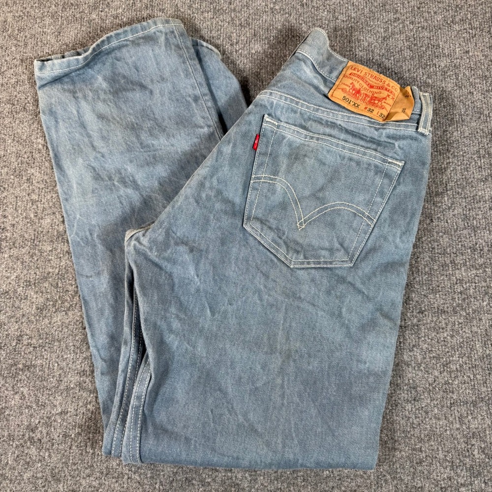 Levis 501 Original Fit Mens Jeans 32x32 Blue Straight Leg Button Fly 501XX #3633